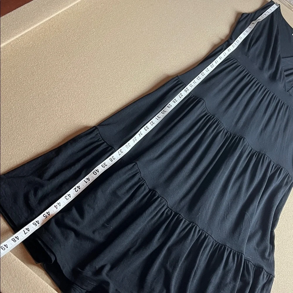 Boden Black Nicole Jersey V-Neck Tiered Midi Dress Size 4R - Picture 8 of 10